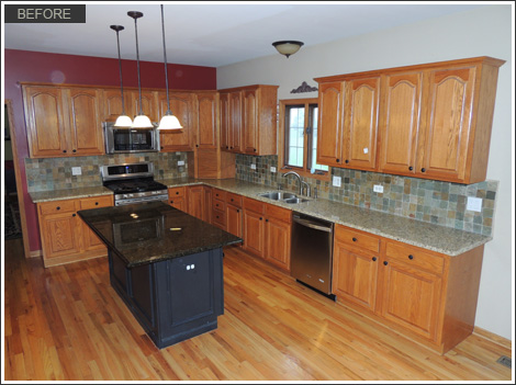 oak-kitchen-cabinet-painting-cary-il-before11